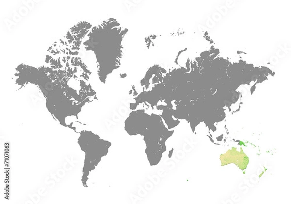 Fototapeta World Map on white background. map of australia