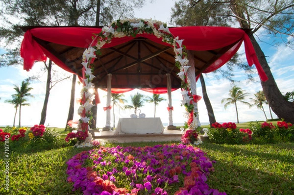 Obraz outdoor wedding setup