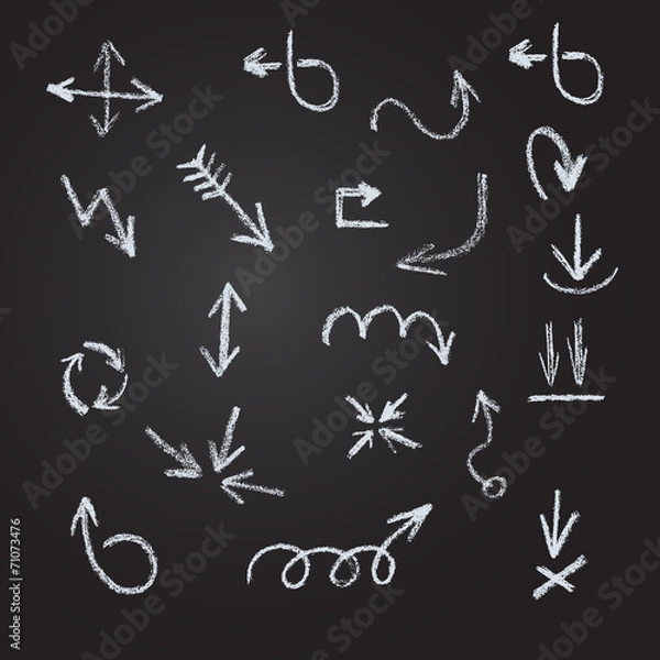 Fototapeta Arrows, lines, pointers  - hand drawn.