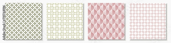 Fototapeta Collection of elegant seamless classic patterns. Ornament vintage color backgrounds. Fabric endless prints