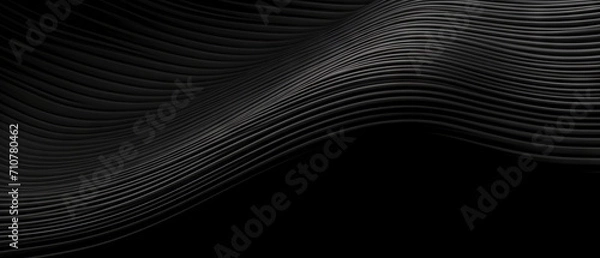 Fototapeta Dynamic Black Textured Waves.