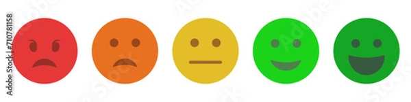 Fototapeta customer satisfaction feedback faces vector design