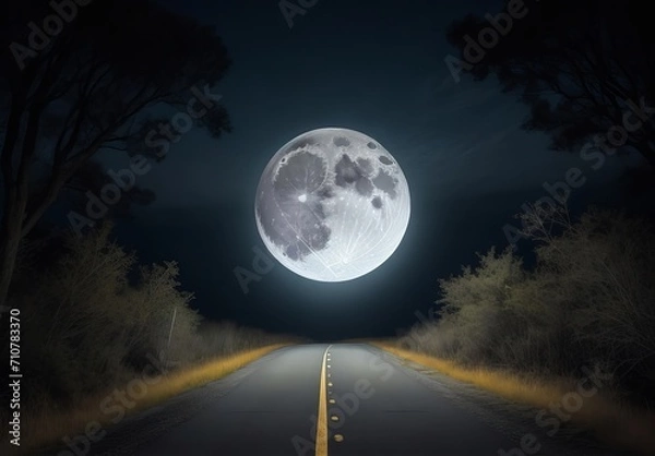 Obraz asphalt road night
