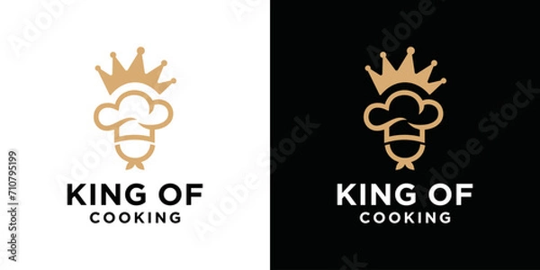 Fototapeta Chef king logo template. Brand Icon Symbol Logo Chef king with a luxurious appearance