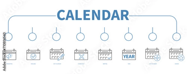 Obraz Calendar banner web icon vector illustration concept