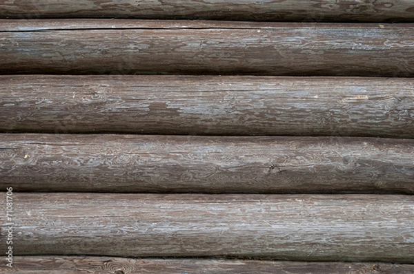 Obraz Dark log wall background