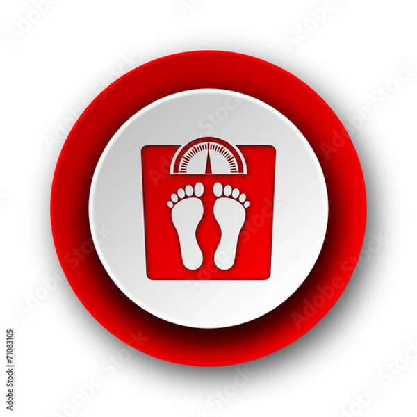 Obraz weight red modern web icon on white background