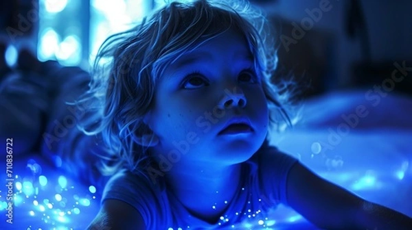 Obraz Kid in fluorescence lights
