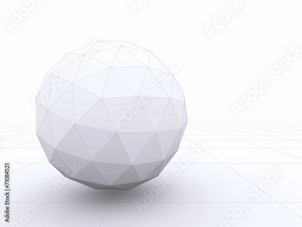 Obraz Abstract 3D design of a sphere with wireframe lines