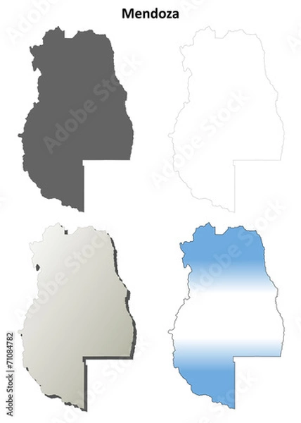 Obraz Mendoza blank outline map set