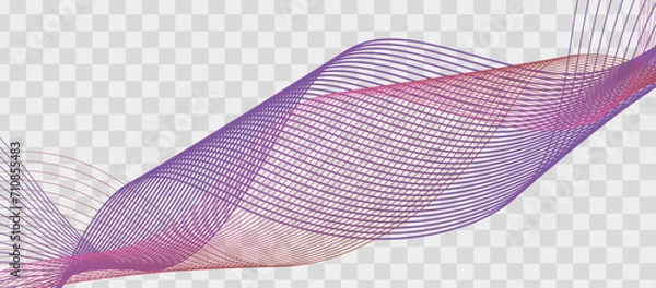 Fototapeta Abstract background with glowing wave. Purple and red gradient flowing wave lines. Modern wave lines.