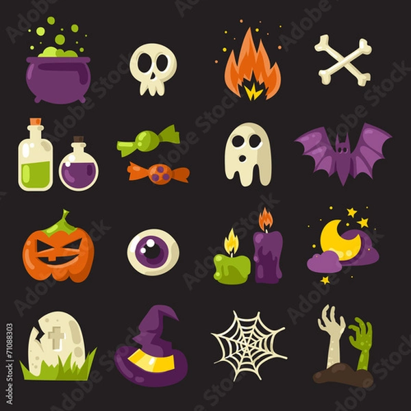 Obraz Halloween icons set