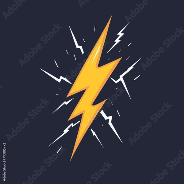 Obraz Lightning thunder icon vector logo illustration