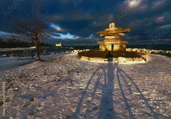 Obraz snow covered bridge