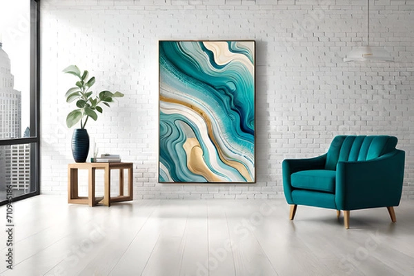 Fototapeta Original artwork photo of marble ink abstract art