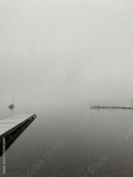 Obraz Lake Nebel schnee