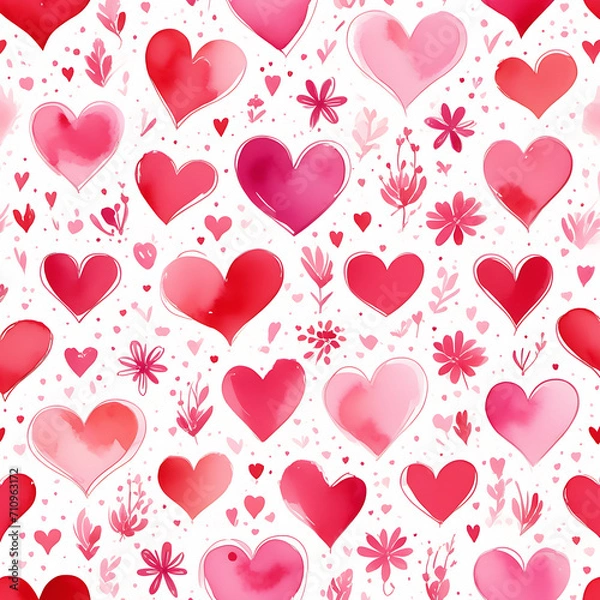 Fototapeta seamless pattern with hearts
