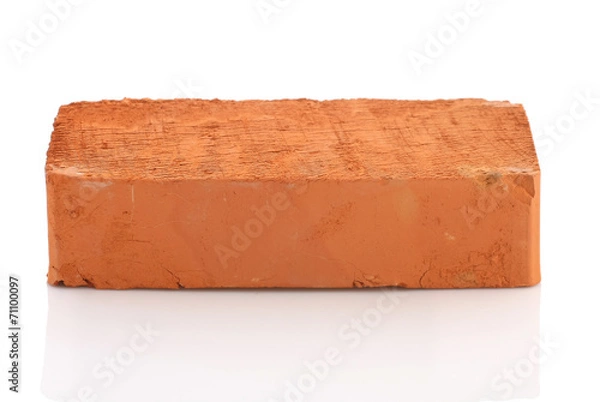 Obraz single red brick isolated on white background