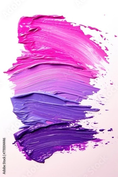 Fototapeta A close up view of a pink and purple paint brush. Can be used for art and craft projects