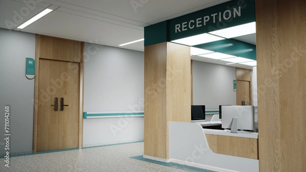 Obraz modern hospital reception and corridor