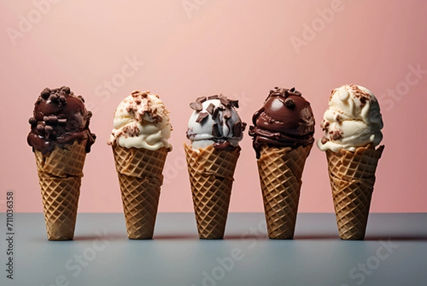 Fototapeta ice cream chocolate cones