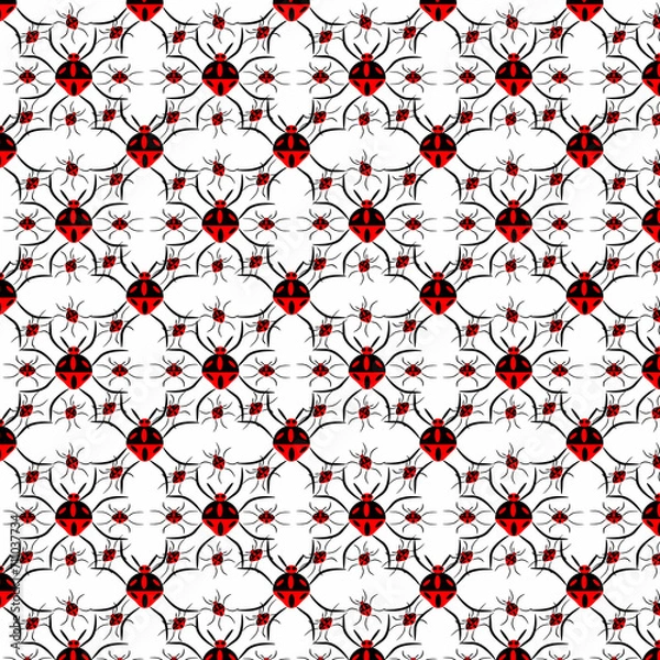 Fototapeta Ladybug repeat pattern