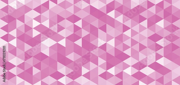 Obraz Geometric pink Triangular Mosaic Background. Pop art polygonal background.	Pink triangle pattern background.
