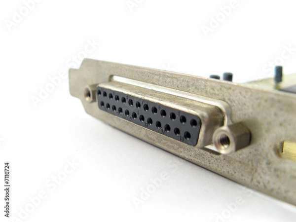 Fototapeta serial 25 pins port or D-connector isolated on white background