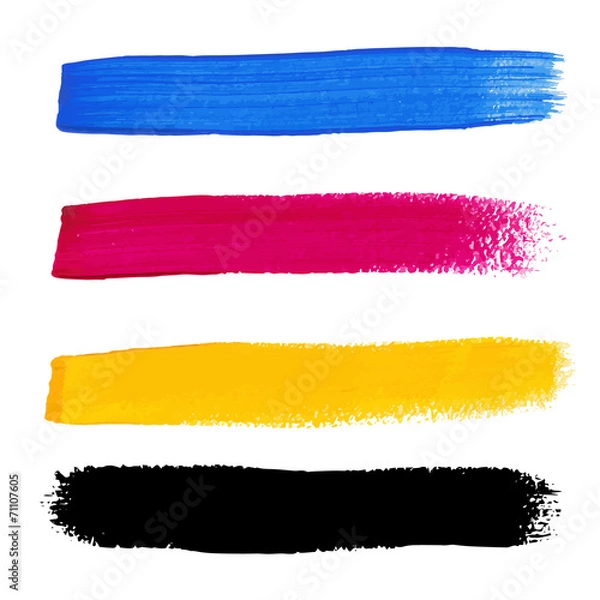 Fototapeta CMYK colors vector acrylic stains