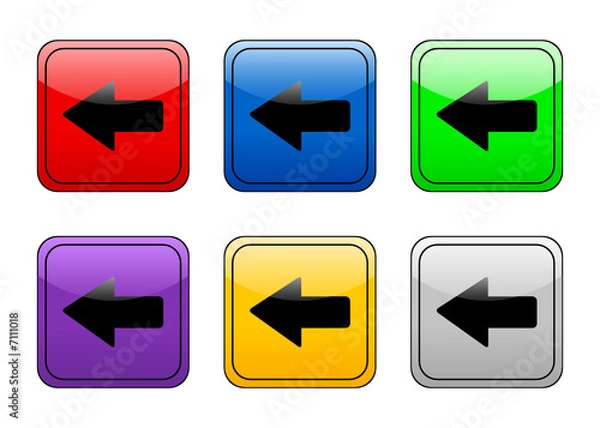 Fototapeta rounded square button left arrow