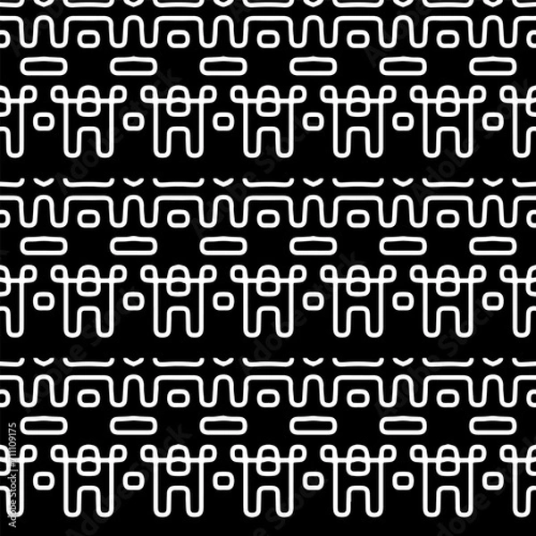 Fototapeta 
White background with black pattern. Seamless texture for fashion, textile design,  on wall paper, wrapping paper, fabrics and home decor. Simple repeat pattern.