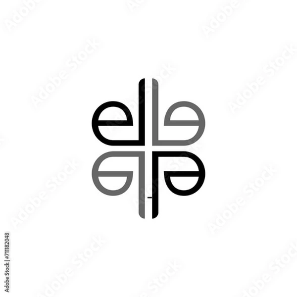 Fototapeta initial letter elle logo unique vector