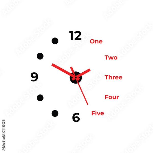 Fototapeta clock vector art design template