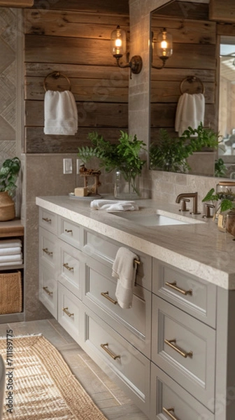 Fototapeta シンプルでナチュラルな雰囲気の洗面台