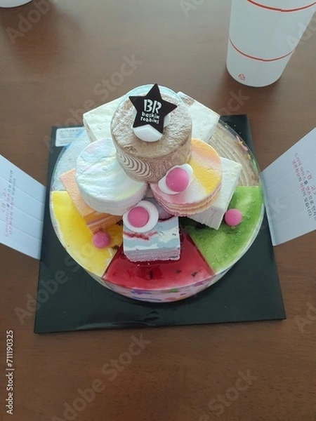 Fototapeta ice cream cake on the table