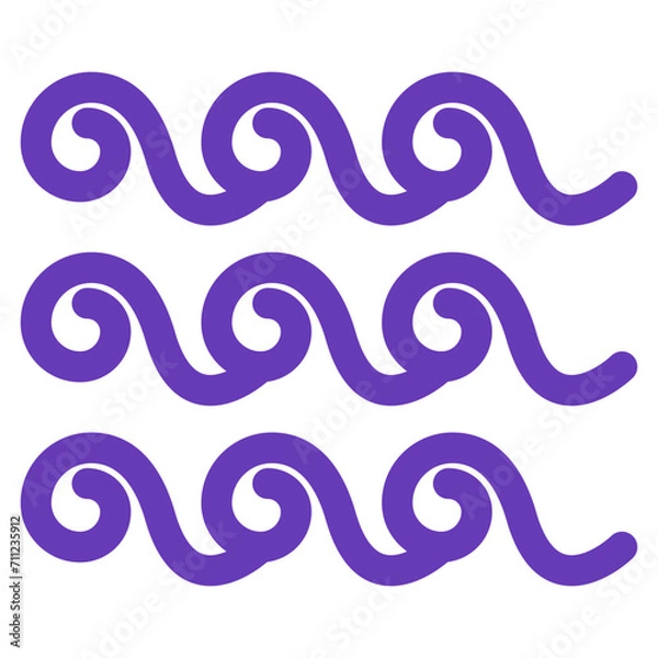 Fototapeta 水、波を表すカラースタイルのアイコン