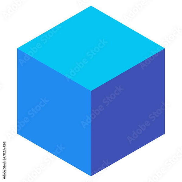 Fototapeta 立体、立方体を表すカラースタイルのアイコン
