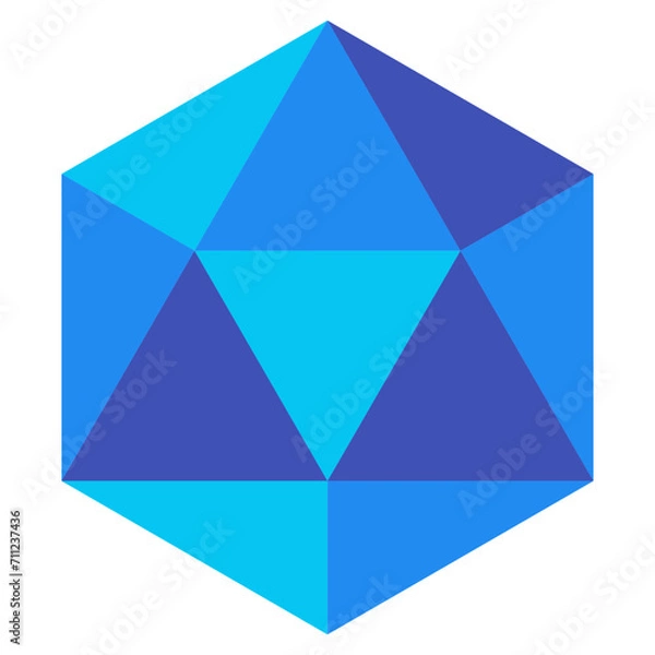 Fototapeta 立体、多面体を表すカラースタイルのアイコン
