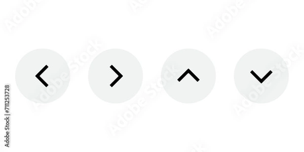 Obraz Transparent scrolling arrow button, Left, right, up, down arrow icon set.