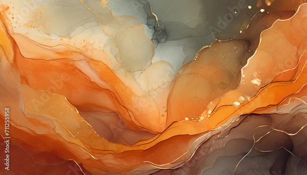 Obraz Abstract alcohol ink background. Fluid art painting