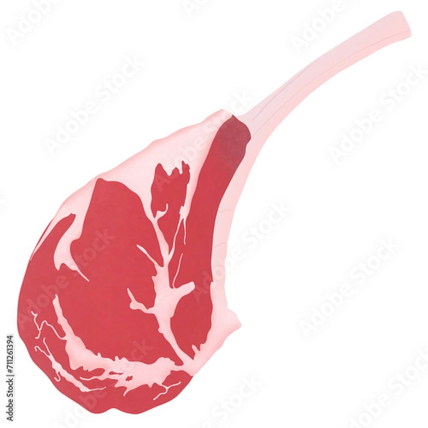 Fototapeta Tomahawk Beef On White Background.