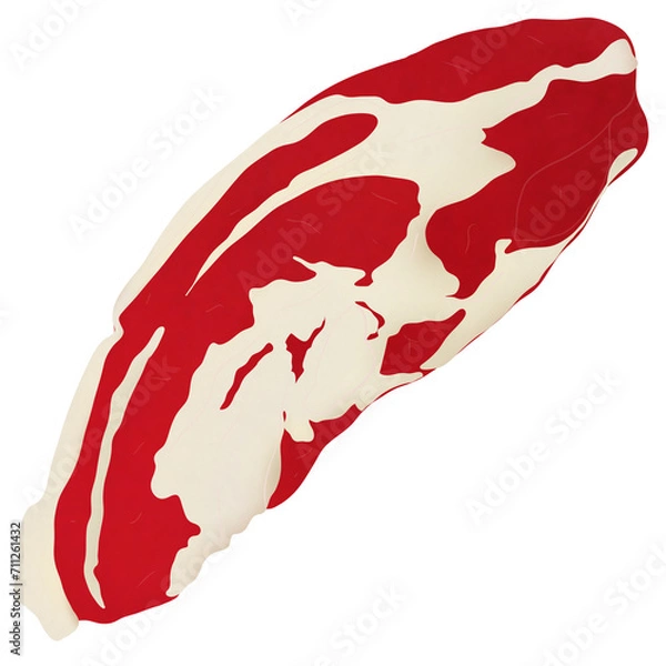 Fototapeta Brisket Cut Beef On White Background.