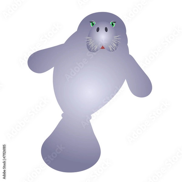 Fototapeta Cute Manatee Vector