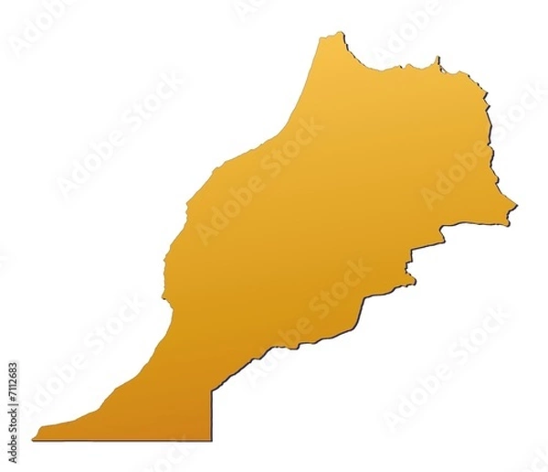 Fototapeta Morocco map filled with orange gradient