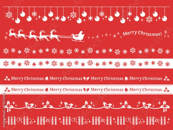 Obraz クリスマス　装飾　ラインシルエット