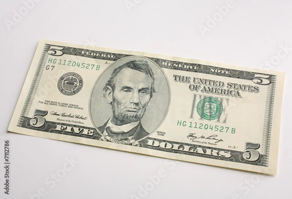 Fototapeta five dollar bill I