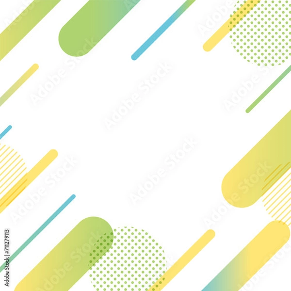 Obraz 緑と黄色と青の斜めストライプフレーム