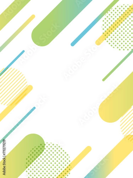 Obraz 緑と黄色と青の斜めストライプフレーム