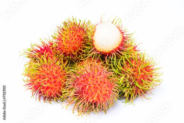 Fototapeta rambutan fruit on white background