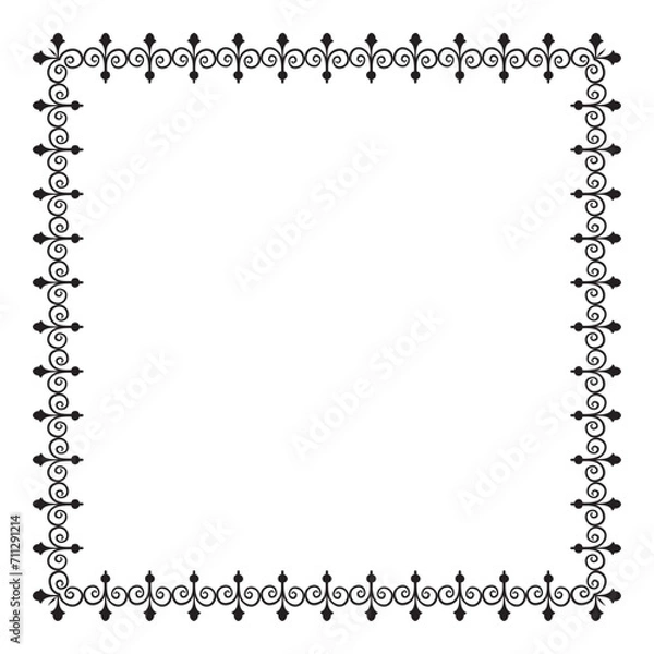 Fototapeta Vector elegant ornamental frame on white background